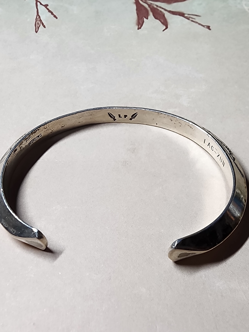 Leonard Paquin Sterling Cuff - Native American Laguna Zuni - Picture 6 of 10